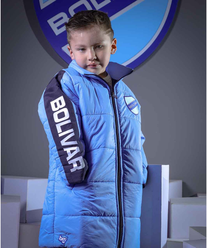 parkas de niños  mangas azules