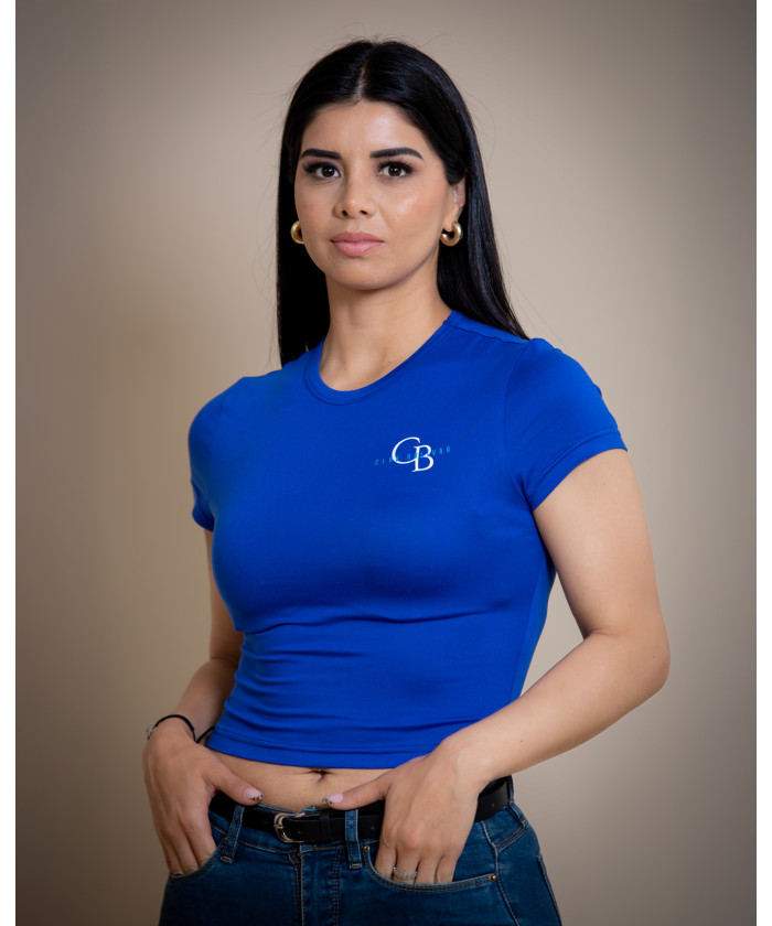 POLERAS CROP TOP AZUL "CB"