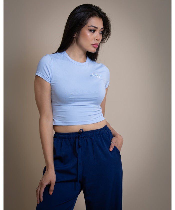 POLERAS CROP TOP CELESTE "CB"