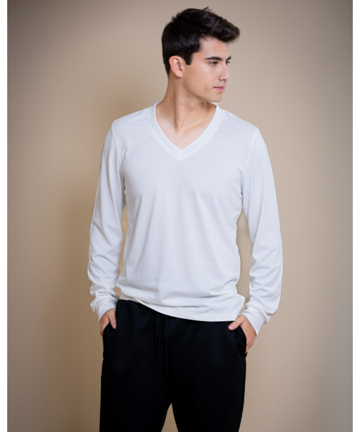 POLERA BLANCA MANGA LARGA "CB"