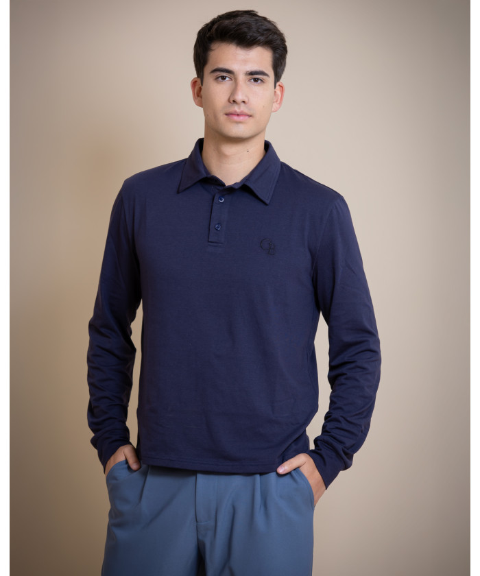 POLO AZUL MANGA LARGA "CB"