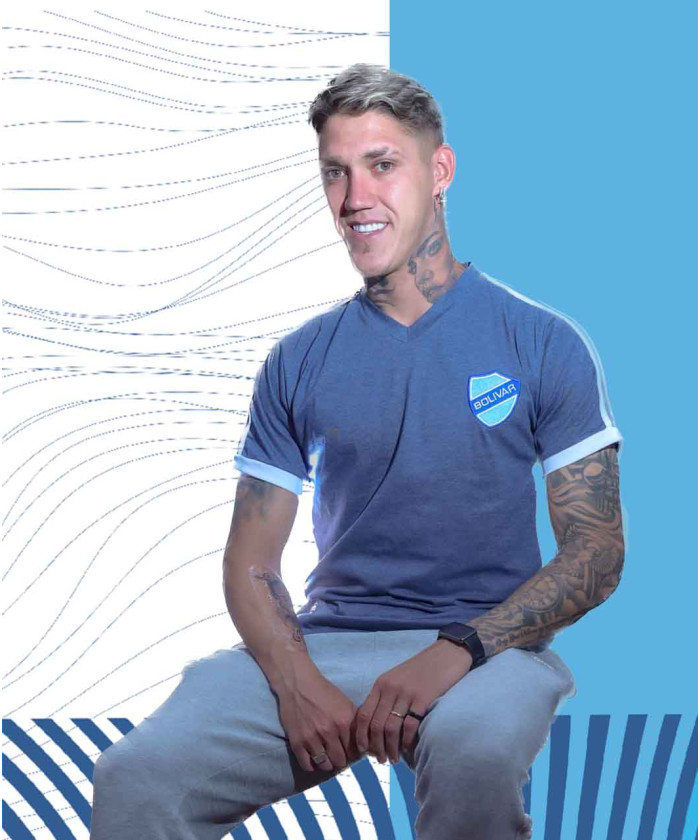 Polera azul Jaspeado